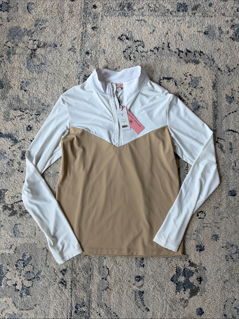Tan and White Hannah Childs Sun Shirt